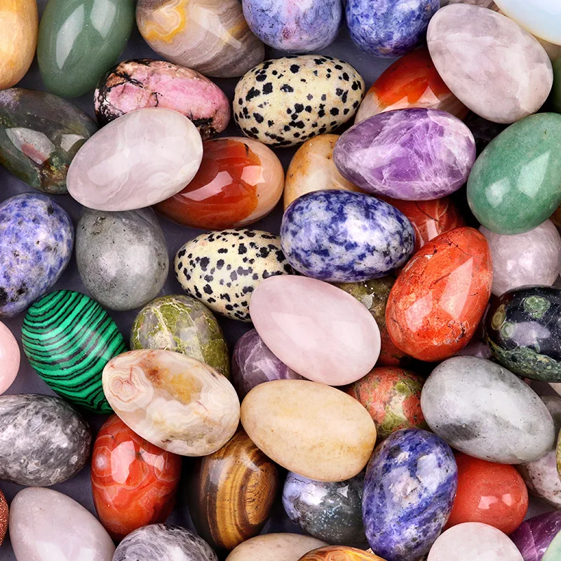 Egg shaped crystal craft jade small egg sodalite mineral egg stone Easter colored gemstone