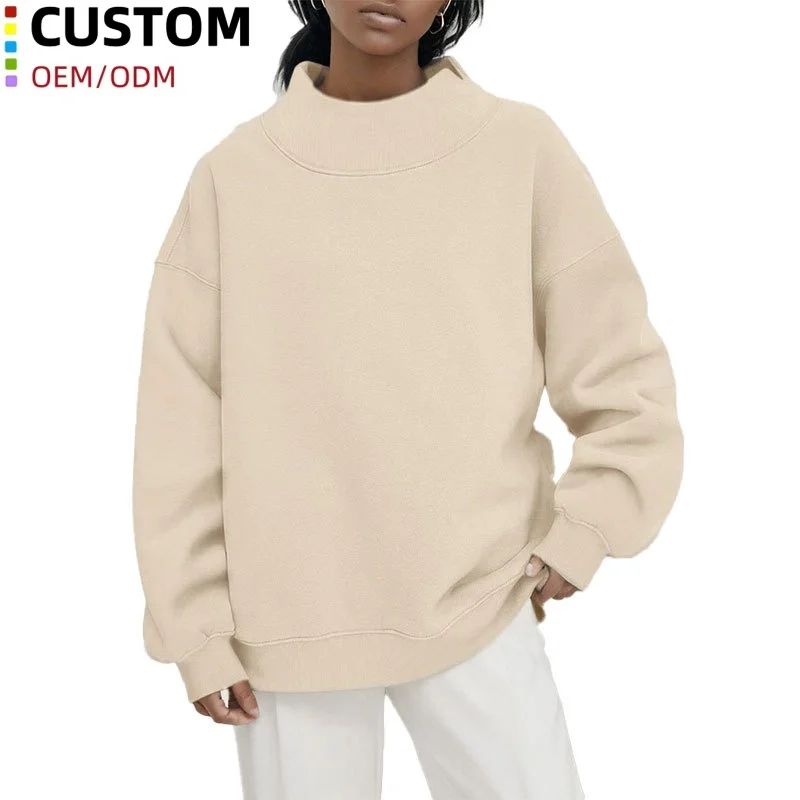 Nuesafe Custom Sweater Sublimation Oversized Sweatshirt Custom Logo Clothing Blank Cross Shoulder Stand Collar Sweatshirts