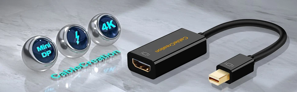 CableCreation 4K Mini DP1.2 Male TO HDMI FeMale Mini DP Adapter