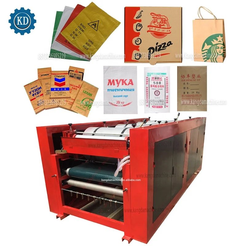 Nylon offset flexo corrugated kraft paper printing machine pp plastic non woven rice bag pizza box printer machine price