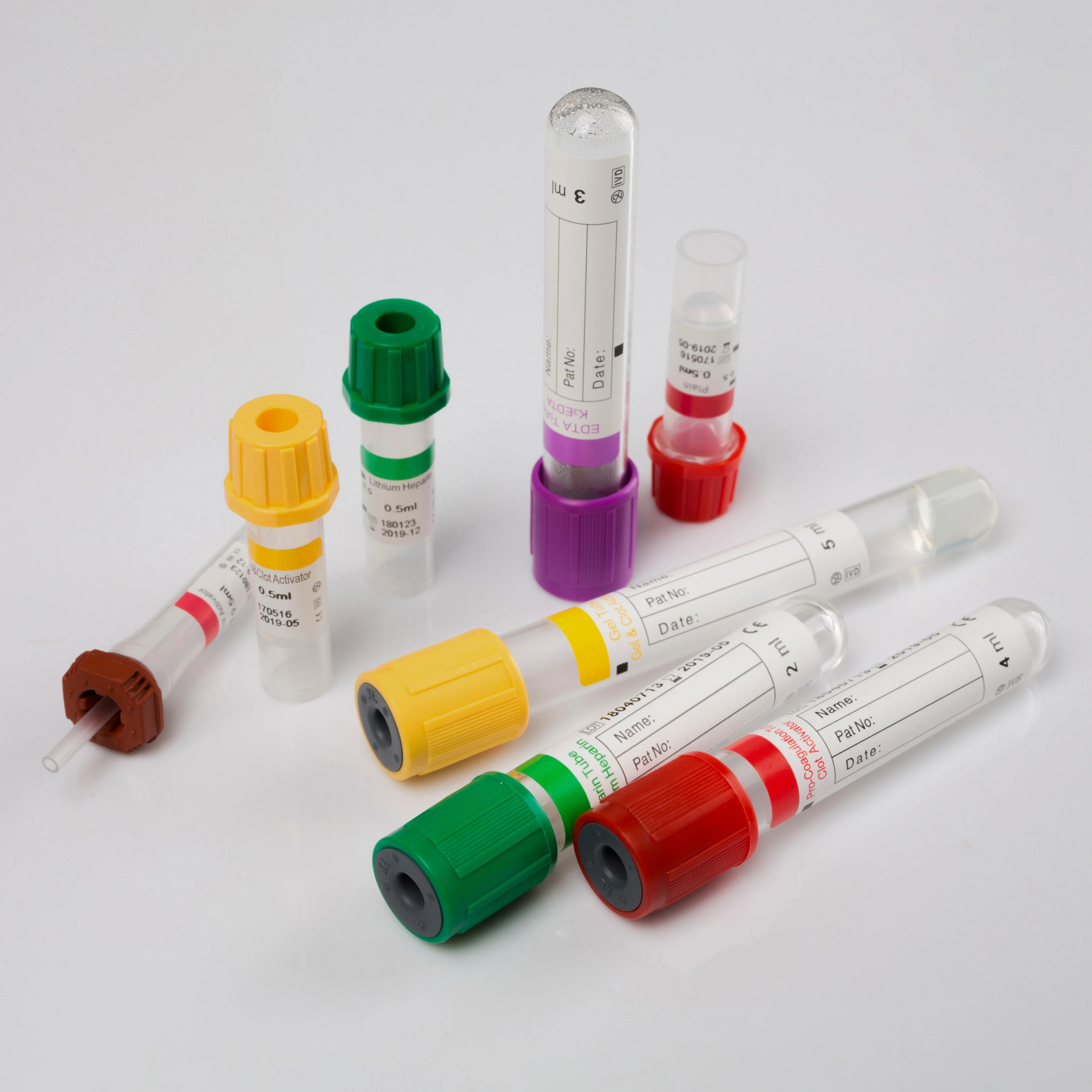 Medical Disposable Vacuum/Non-vacuum Glass/Plastic Vacutainer Blood Collection Tube
