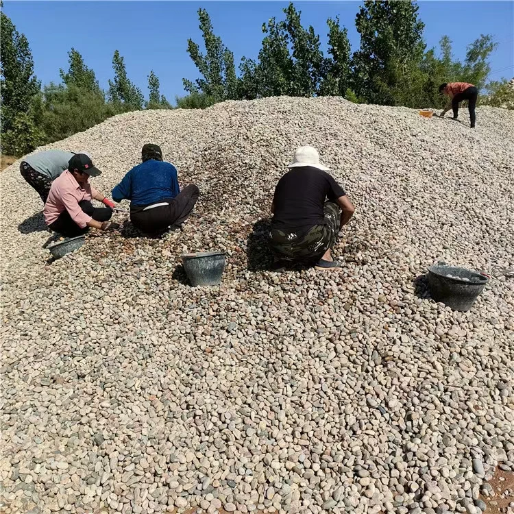 1-3cm 3-5cm Natural River Pebble Grey Stones Round Granite Natural Cobble Stone Pebbles for Courtyard Decoration