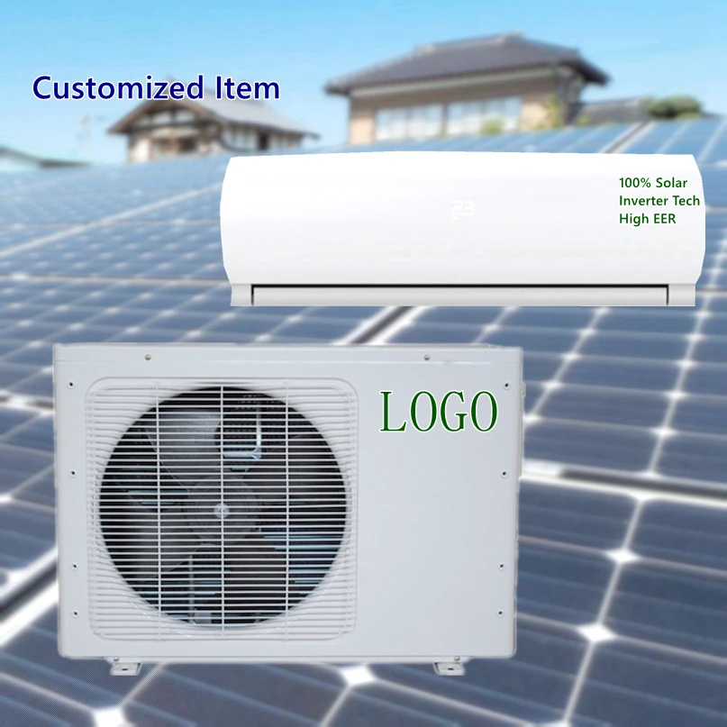 Good  Price Mini split  wall mounted 24V 48V DC inverter air conditioning 24000btu 3Hp solar air conditioner with  solar system