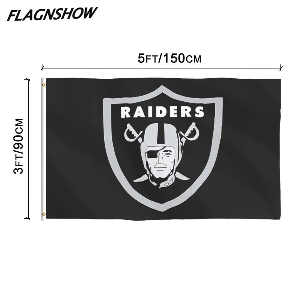 Hot Sale Top Quality NFL Team Good Price Double Side Printing Oakland Raiders Flag