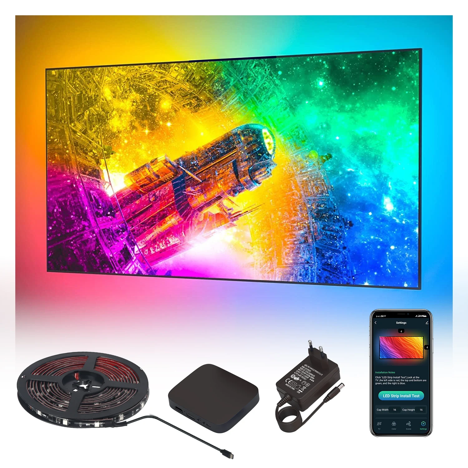 CL Lighting E-commerce Supplier Custom Led Ambilight Tv Backlight Strip 65 Inch Kit with Hdmi2.0 Synced Box