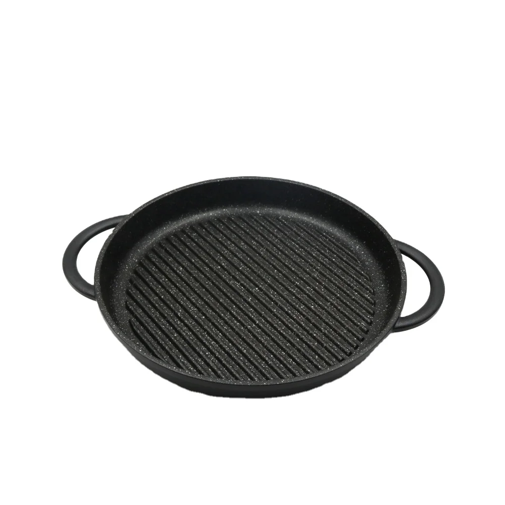Die-casting Aluminium non-stick Korean grill with the spill mouth