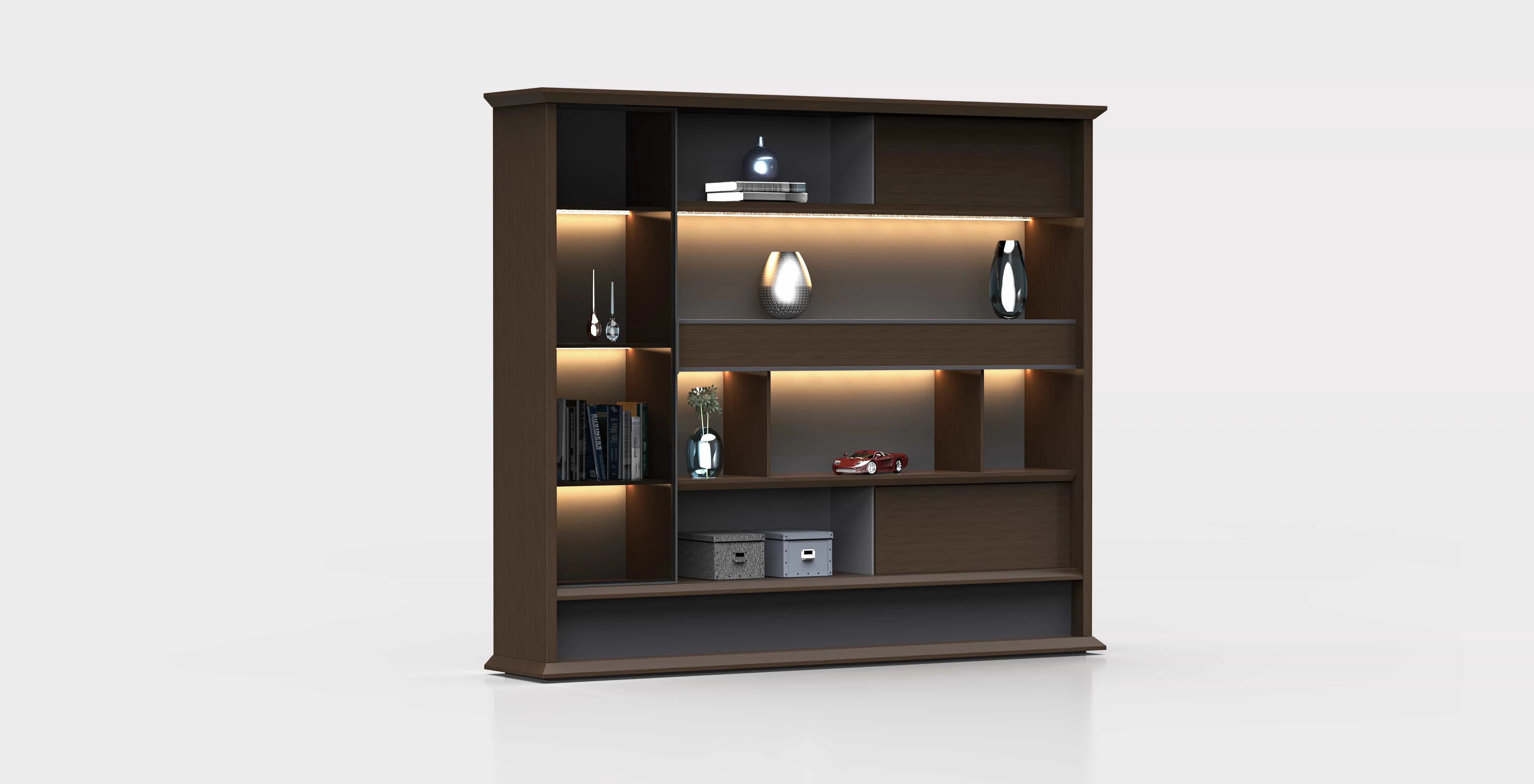 High Quality New Design Popular Unique Wholesale High End Wood Modern Storage Bookcase Bookself Cabinet