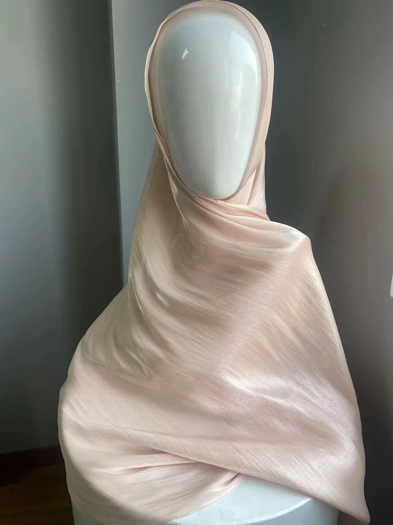 Muslim Newest Tudung Glitter Chiffon Women Hijab Shawl Malaysia Pleated Chiffon