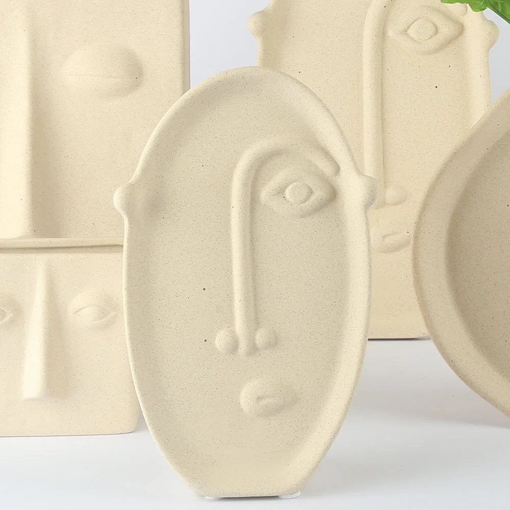 Modern Popular Fashion Antique Human Face Ceramic Stoneware Flower Vase