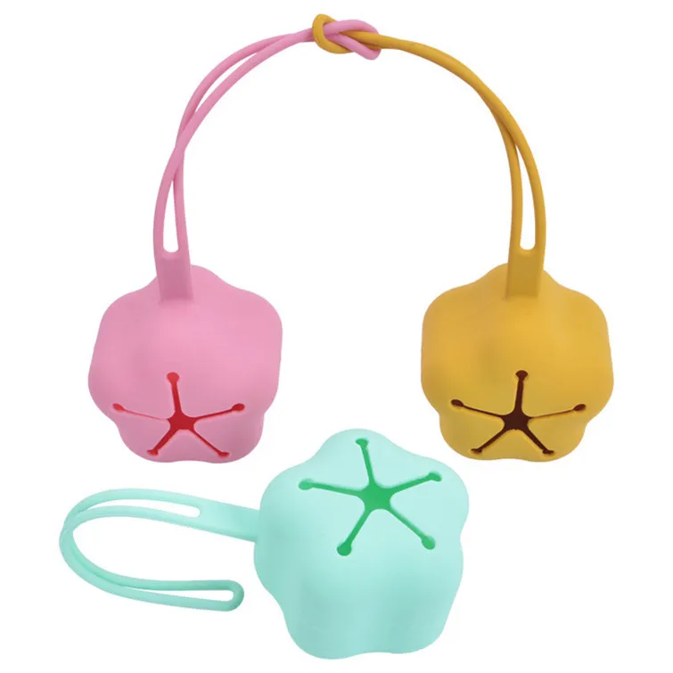 Custom Chew Teether Pacifier Holder Rubber Teether Baby Nipple Case Silicone Soother Clip Pacifier Bag