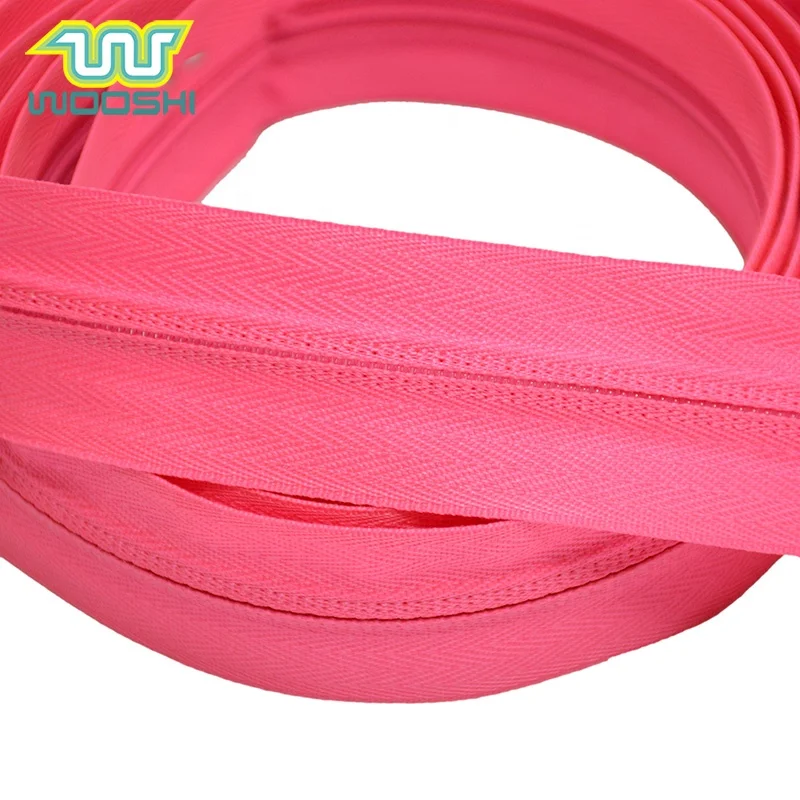 Free Sample Deep Pink Invisible Nylon Zipper Chain Custom 5# Reversible Coil Zip For Sofa