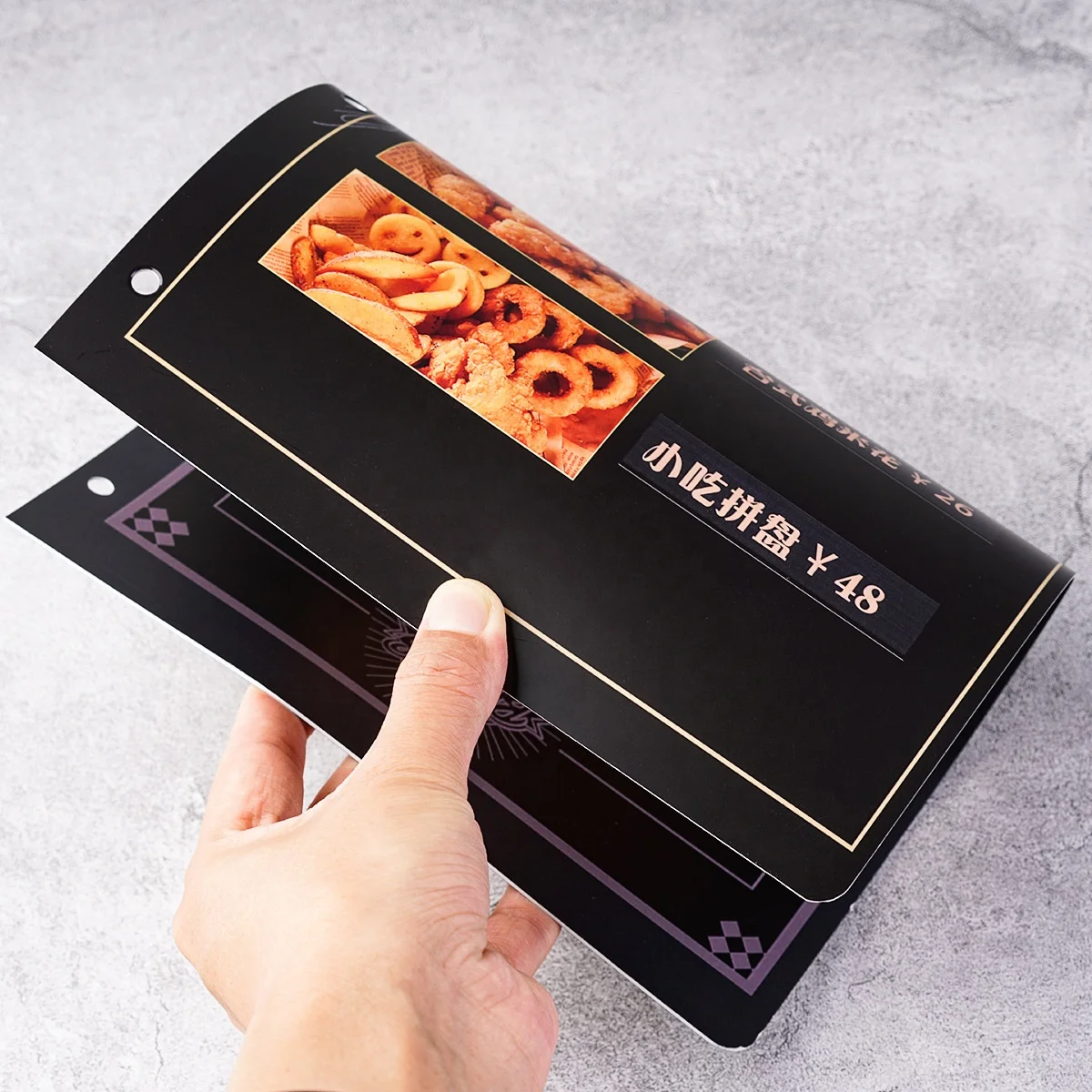 4 Holes A4 PU Leather Ring Binder Menu By High Quality Manufacture Factory From Yimi