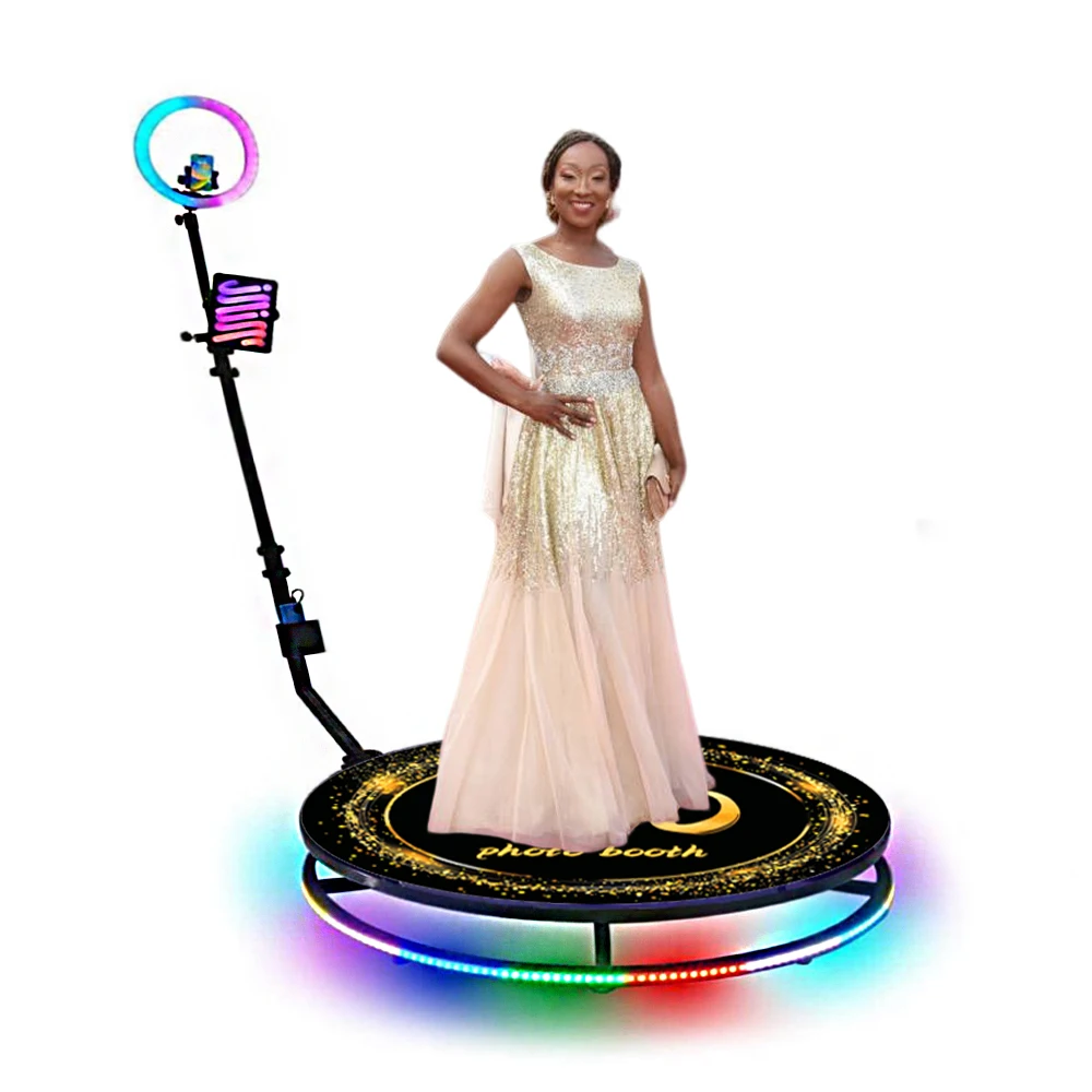 Festival Party Supplies New Adjustable Automatic spin Selfie Video machine 360 Photo Booth with led For Birthday and Party event