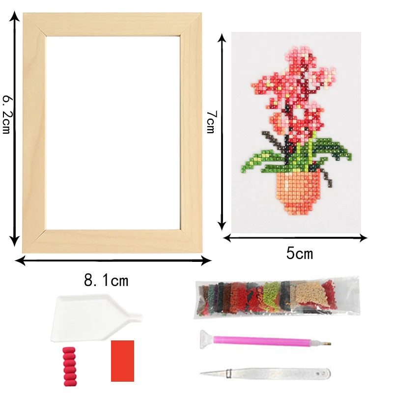 Factory DIY 5d Mini Diamond Painting Custom Flowers Potted Plants Small Diamond Painting for Kids Adults Diamond Paintings Kits