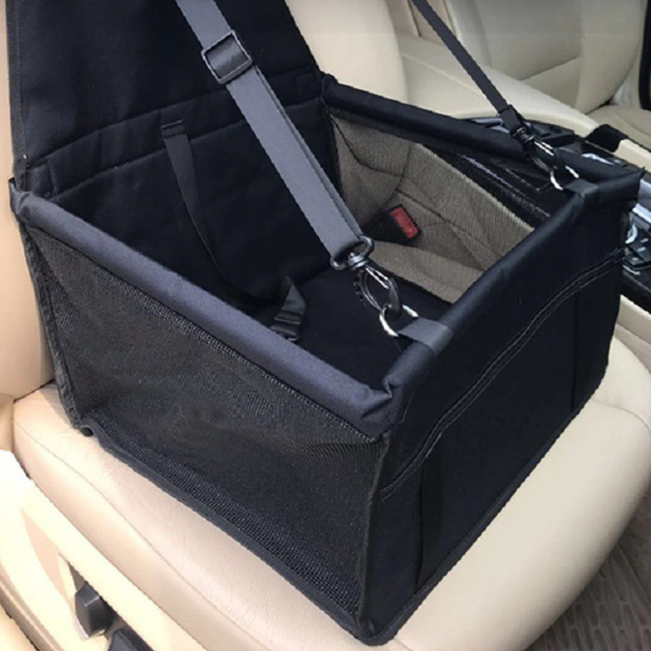 600d Oxford Waterproof Pet Car Seat Cover Customized Foldable Portable Dog Cage