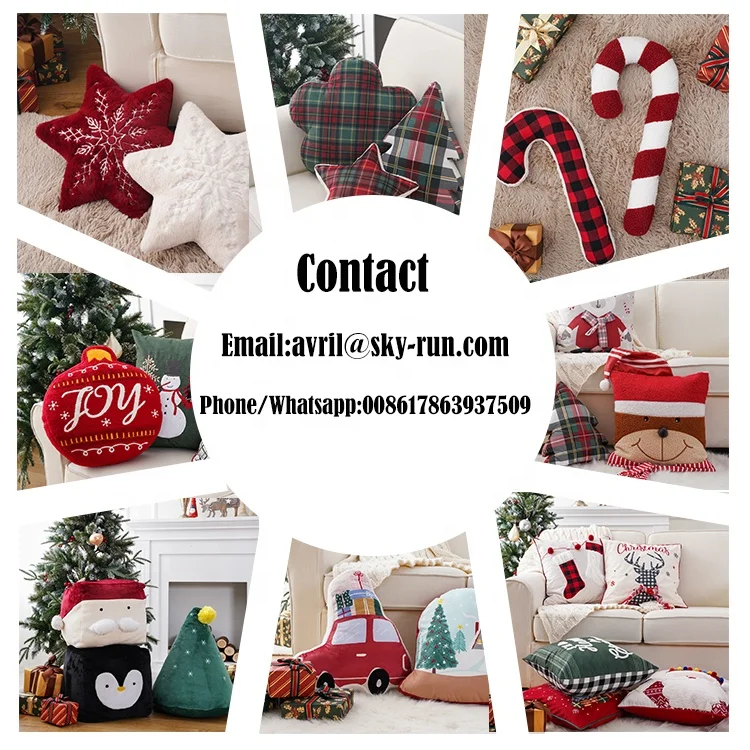 Christmas Ornaments Xmas Custom Decorative Decor Shaped Pillow Cute Tree Pillow Soft 3D Plant Shaped Cushion for Living Room