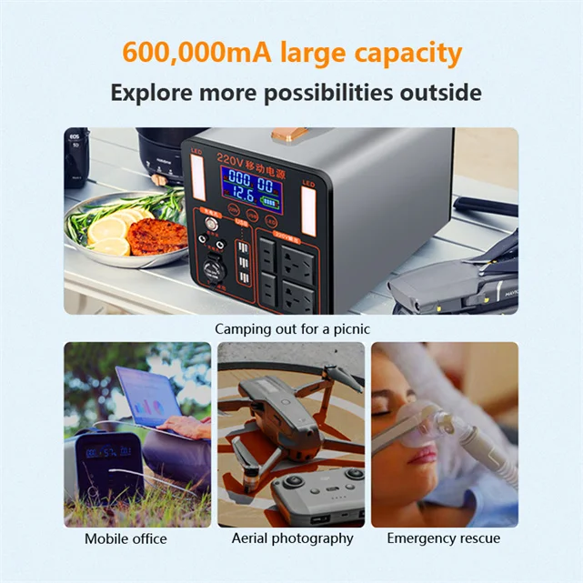 350W Portable Power Station Backup Lithium Battery  Solar Generator for Outdoors Camping Travel Emergency