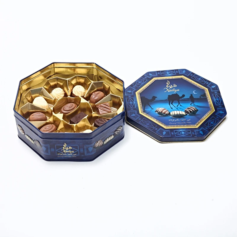 Шоколадная металлическая жестяная коробка неправильной формы