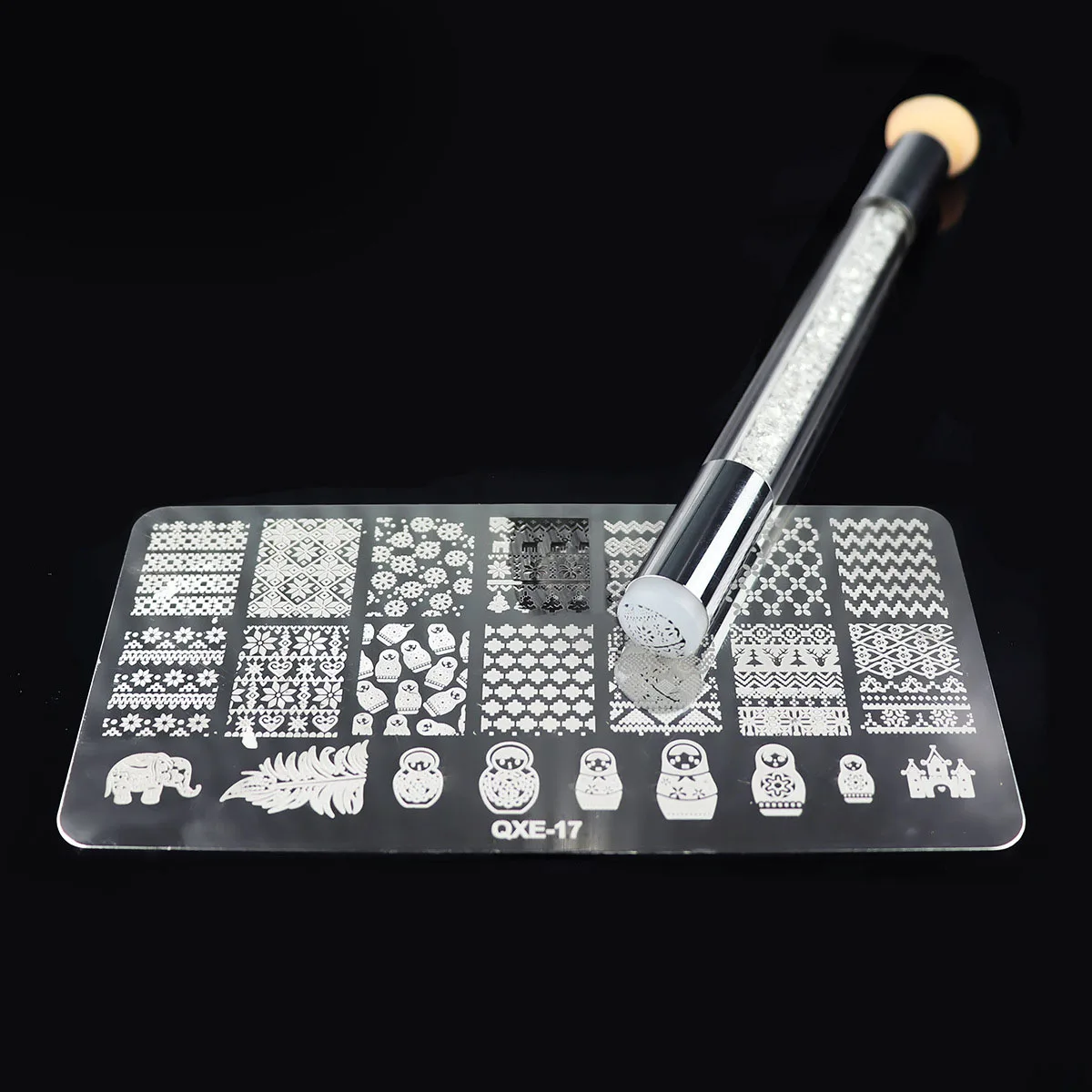 Hot Sale Double Heads mulit-function Nail Art Brush And Nail Stamp Nail Art Tools