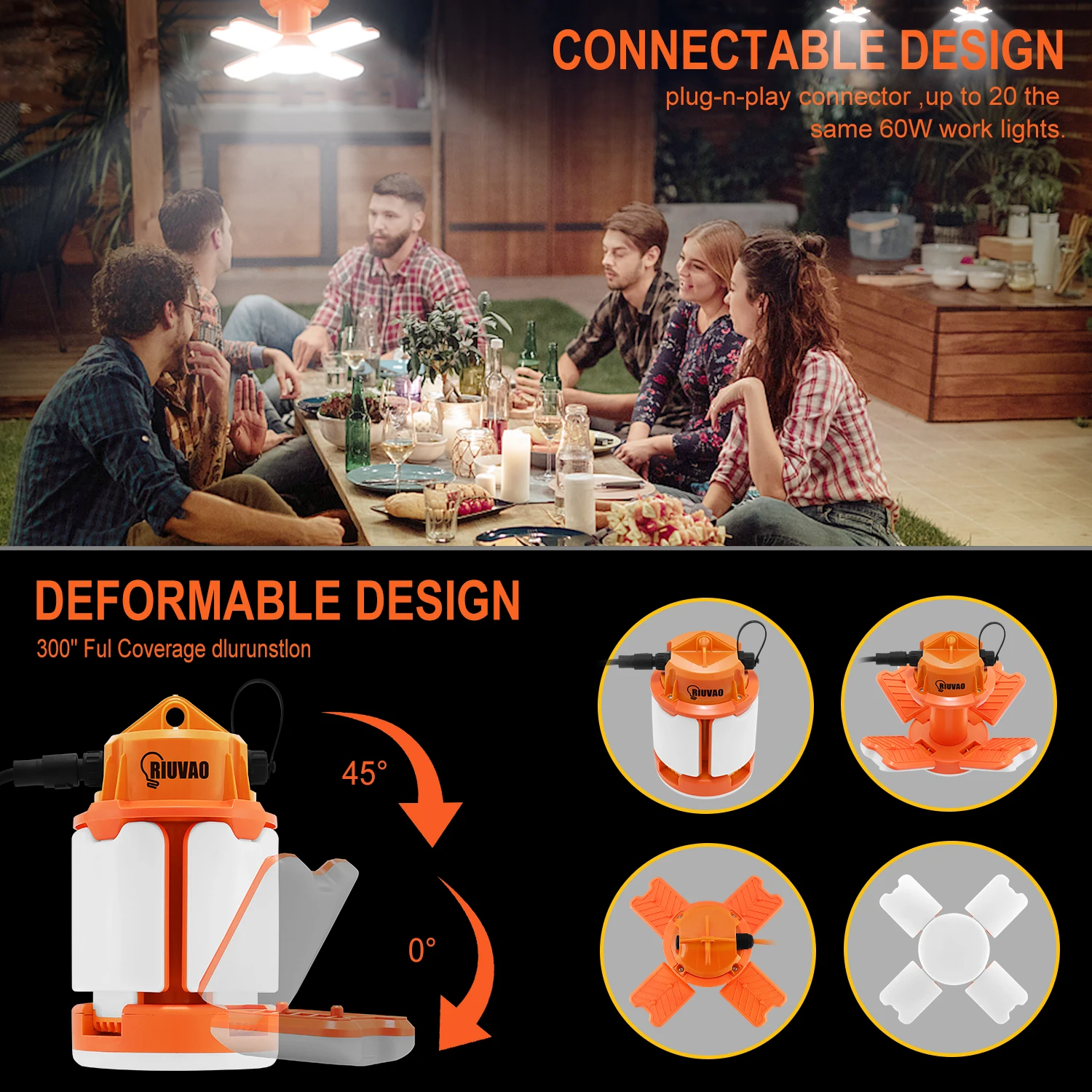 LED work lamp temporary led  IP65 45W 9000Lm 5000K Super Bright factory lighting Garage building construction use