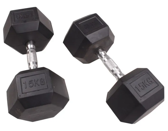 commercial free weights lifting body exercise home gym 10 round pe dumbbells sets 40kg kg rubber  chrome hex vinyl  dumbell set