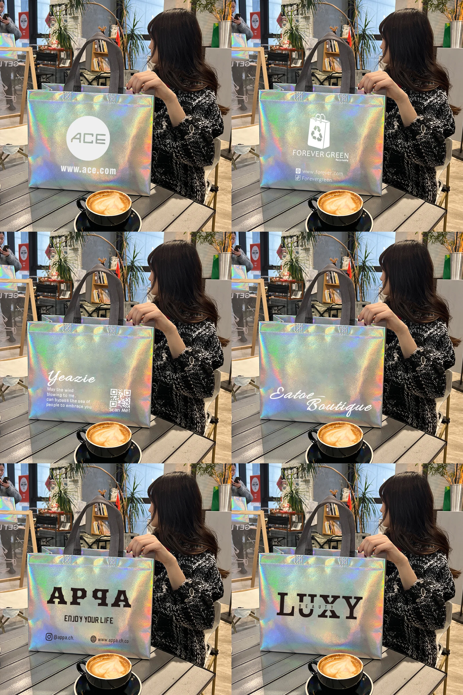 Wholesale Recyclable & Reusable Non-Woven Tote Bags Custom Logo Printed PP Laminated Sealing Handle Clothing Shoe Gift Packaging