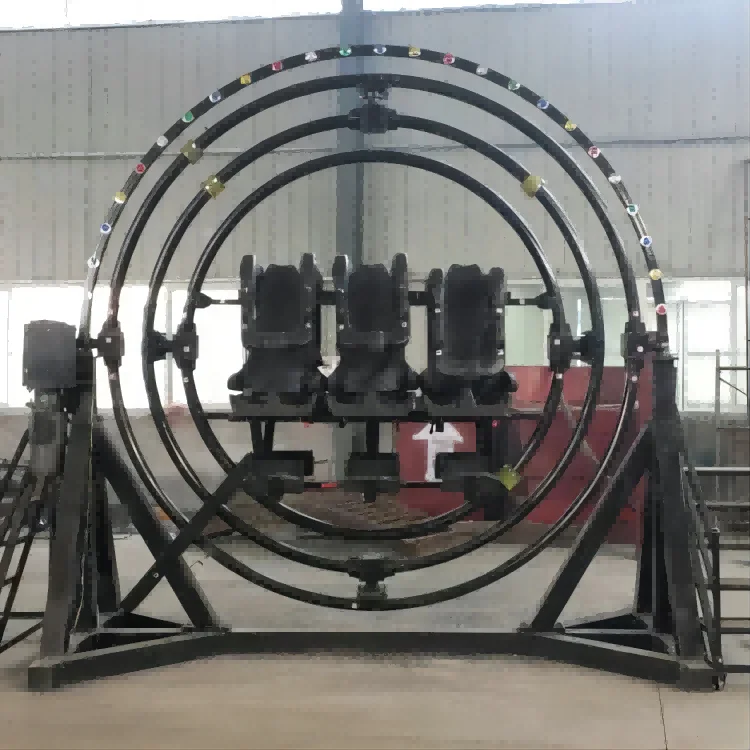3 or 4 seats rotating human gyroscope thrilling 3D space ring for sale in theme park rides