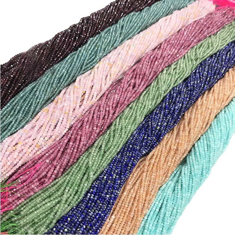 wholesale small faceted gemstone 3mm beads natural stone gem beads loose beads for jewelry making