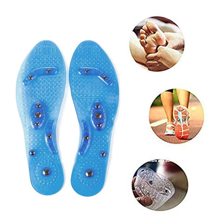 trim to size Gel material PVC Therapy Reflexology Massaging magnetic Insoles for shoe