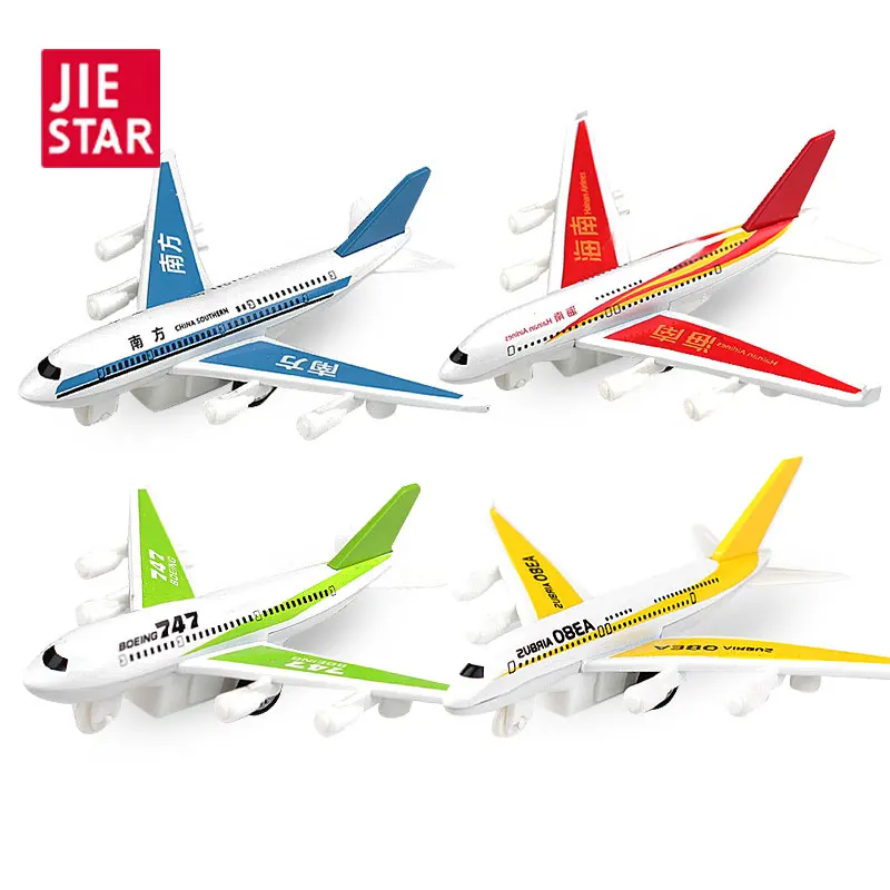JIESTAR factory wholesale kids pull back little alloy plane model toy boys gift children cheap small alloy diecast airplane toy