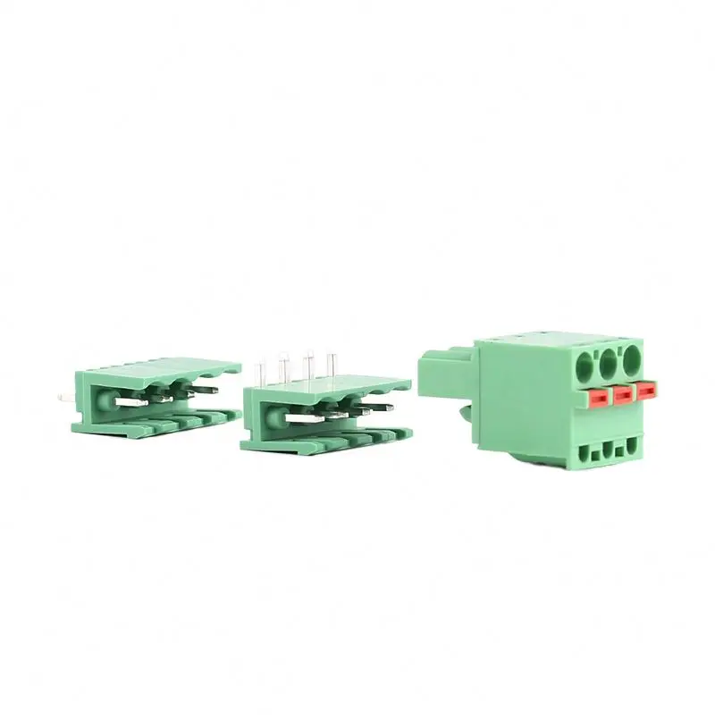 Spring loaded terminal blocks 5.00mm stainless steel wire guard screwless pcb terminal block