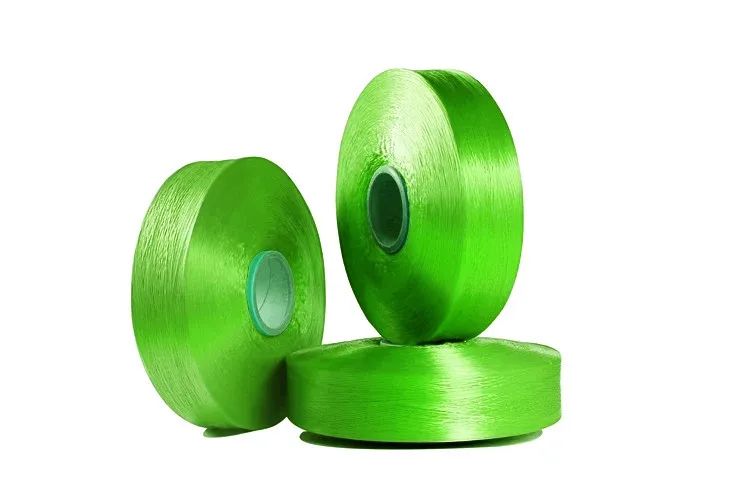 In Stock Green Fluorescence Polypropylene PP Yarn 300D/1800D/900D/600D High strength Polypropylene PP Yarn Customized