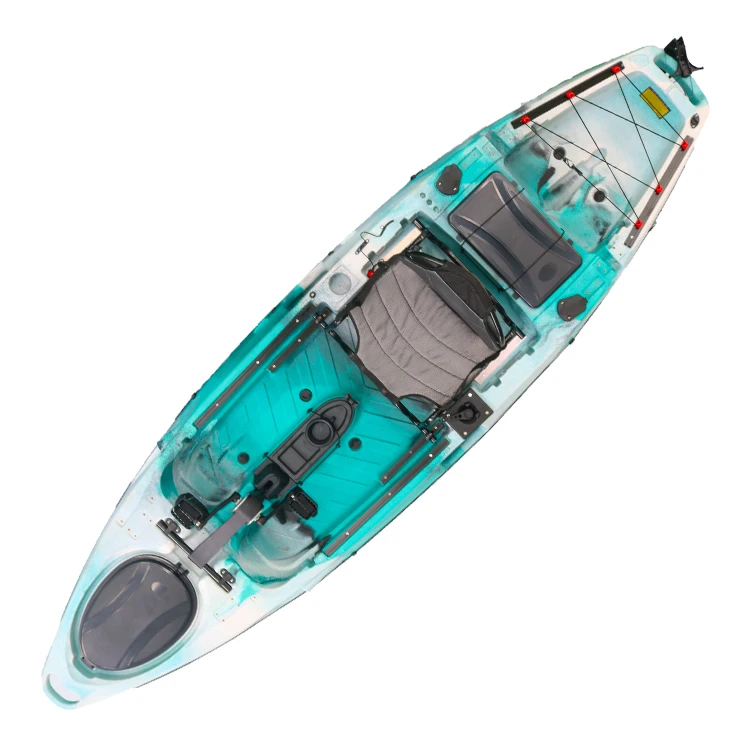 Single Seat One Person Fishing Sit On Top Pedal Drive System Plastic Kayak