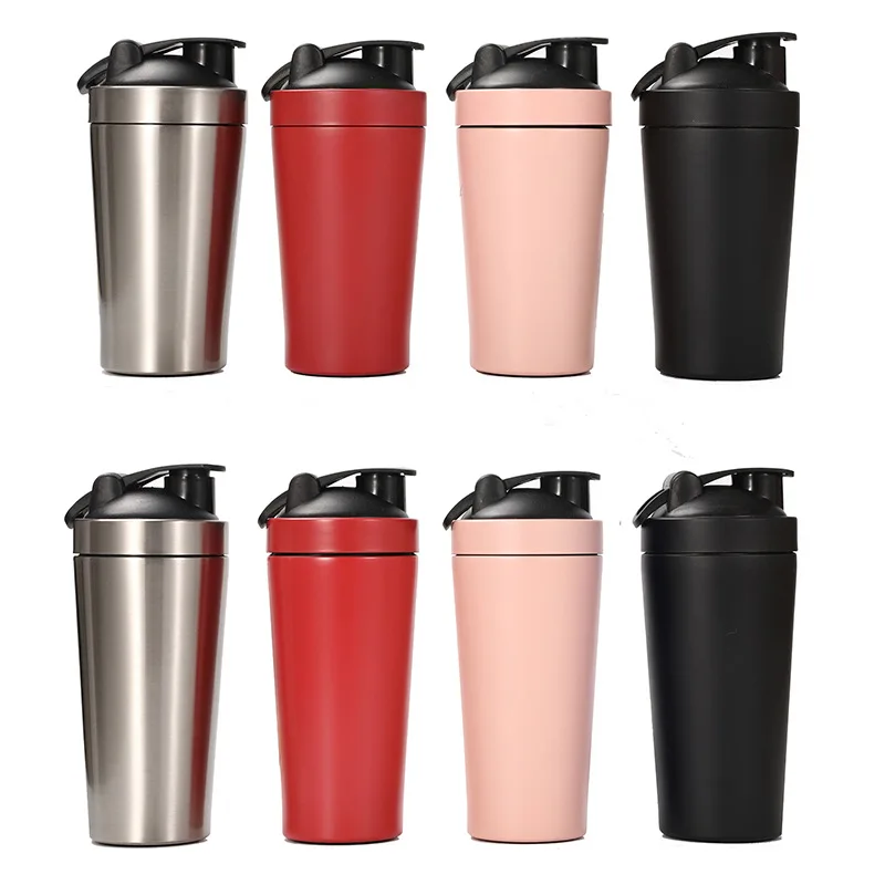 Custom Logo Bpa Free Insulated Drink Shaker Bottle Sport Stainless Steel Shake Bottle Protein Shaker Water Bottle