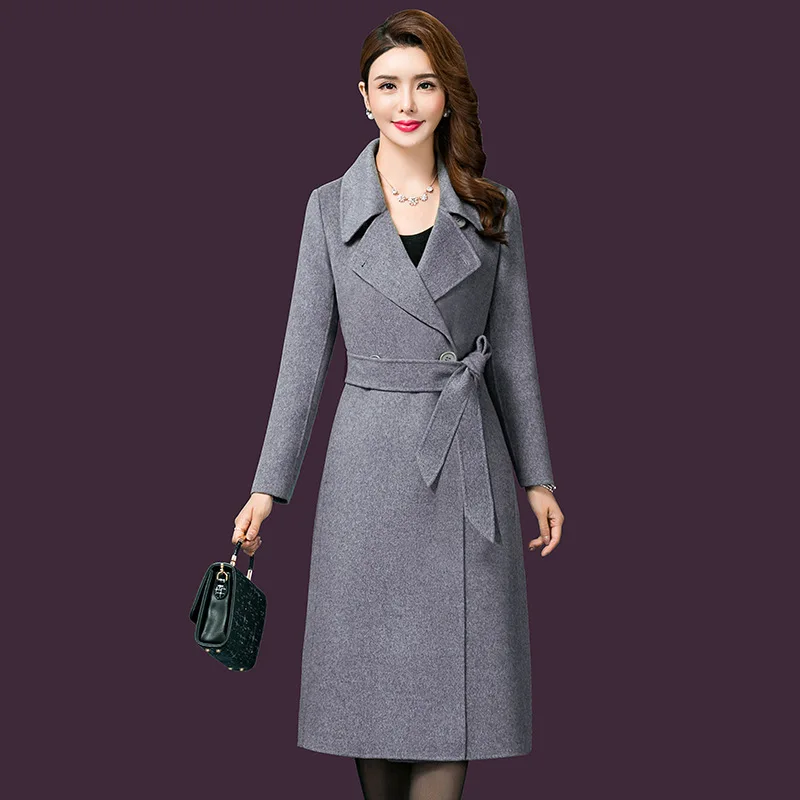 Luxury Custom Made Australian Private Label Purple Ladies Winter Warm Jacket Wool Long Shearling Mongolian Cashmere Coat