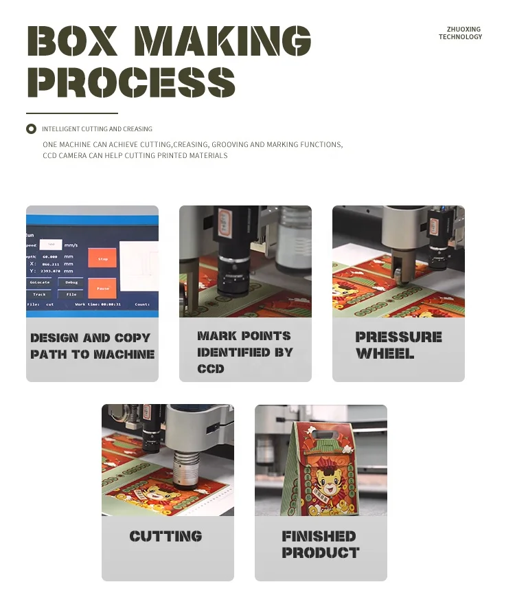 Digital Flat Bed Cutting Plotter CNC Automatic Corrugated Paper Car board Chipboard Sheet Carton Box Fast Accurate Cutter