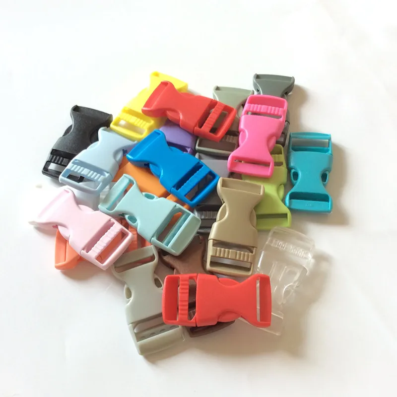 wholesale 20 25 32 38 mm Recycled Bag Strap Pet Collar Belt Clasp plastic buckle and Plastic Slider
