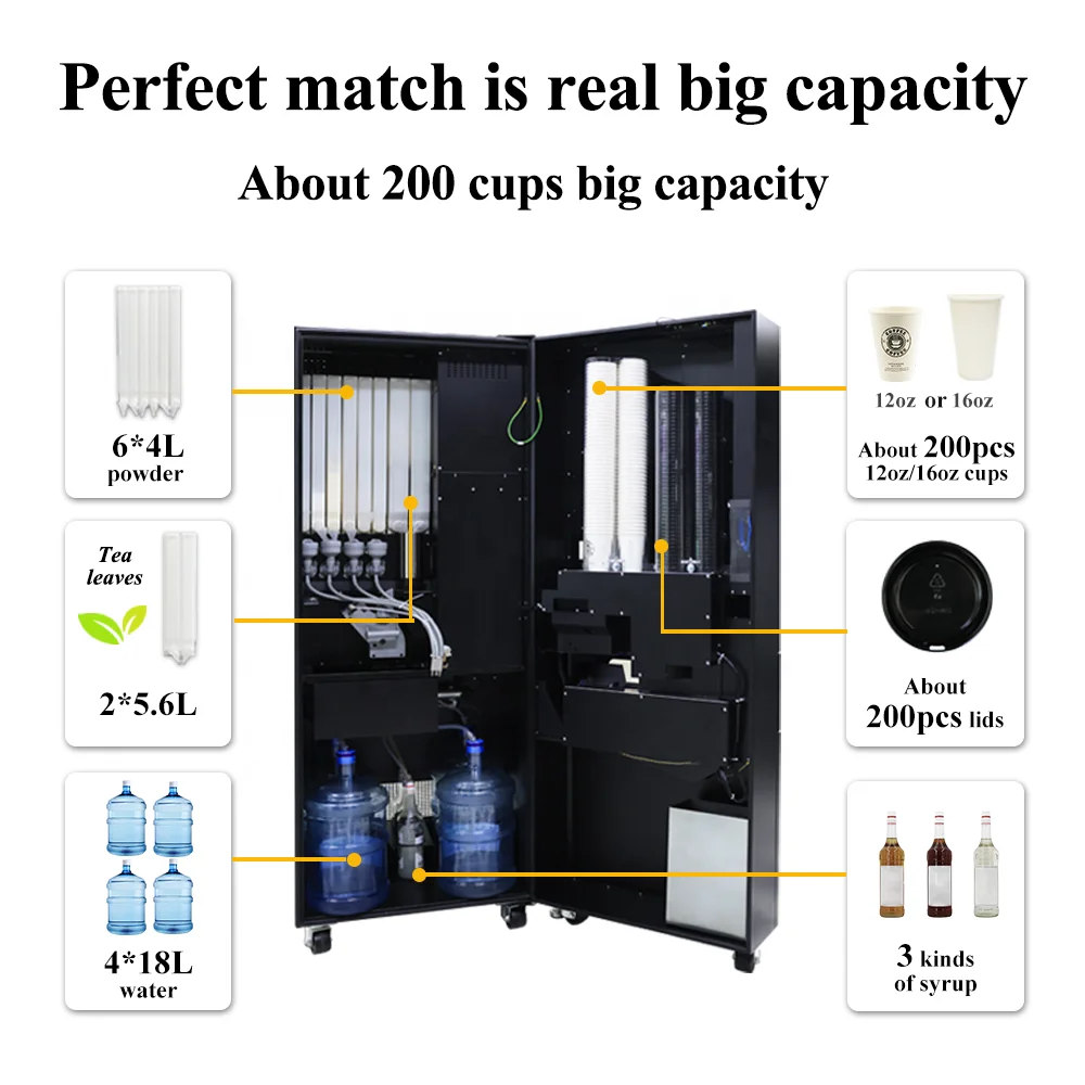 The New Listing Self Service Freshly Ground Tea Vending Machine for Bubble Tea