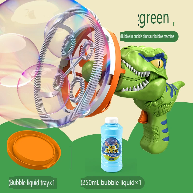 VP407 Dinosaur Bubble Machine Fully Automatic Watertight Bubble Gun Bubble Blower for Children