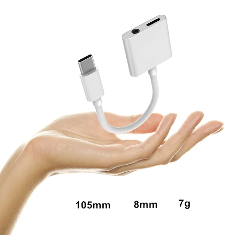  Переходник для наушников 2 в 1 с USB C на 3 5 мм разъемом aux мобильного телефона типа c Разветвитель зарядкой и
