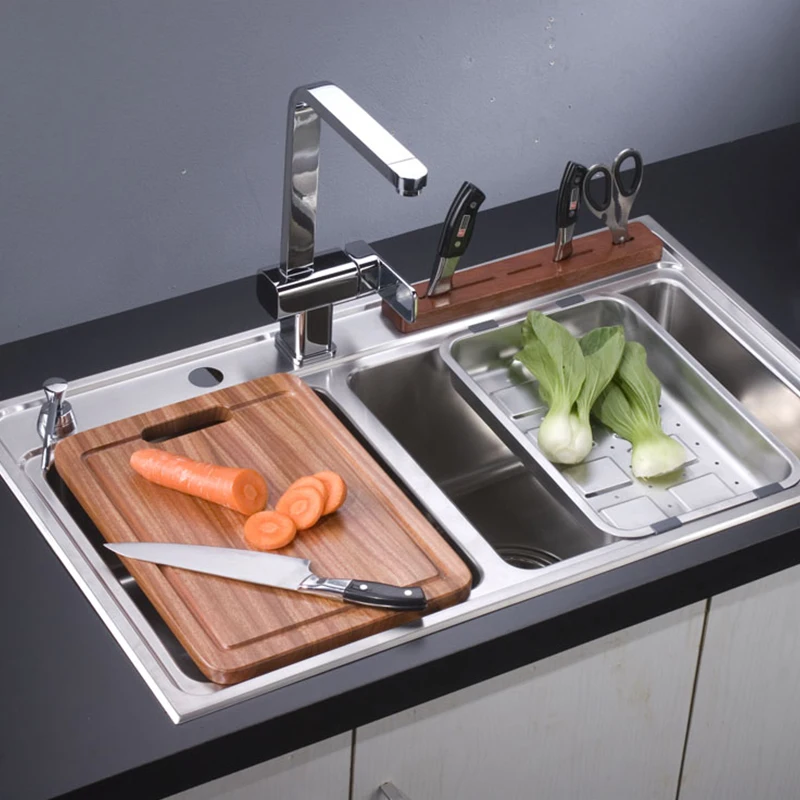 luxury kitchen double bowl sinks undermount farmhouse handmade wash vegetables kitchen sink