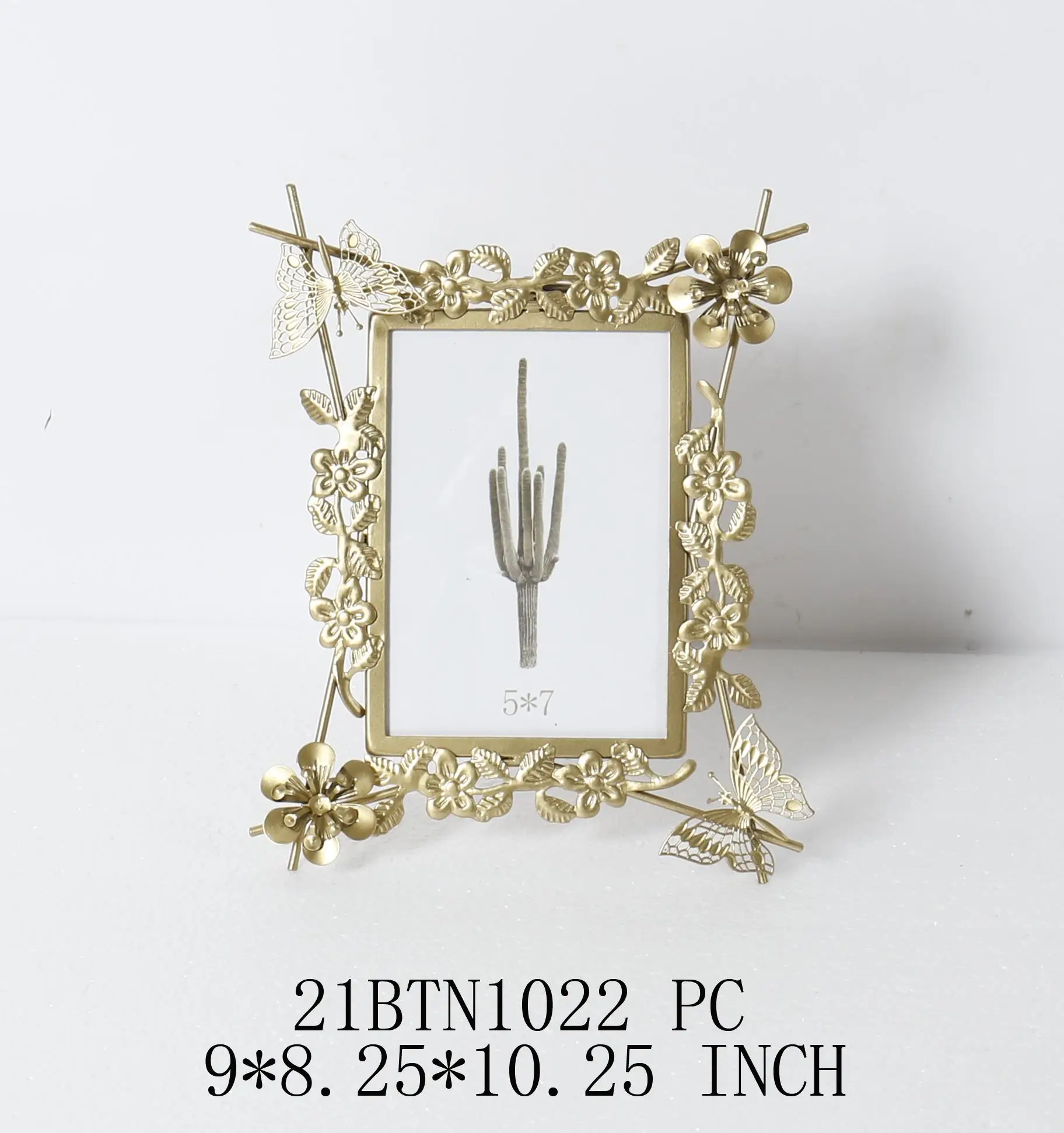 OEM ODM PS Frame Photo  Wholesale Customized Butterflies and flower 5*7Inch  photo frame gold