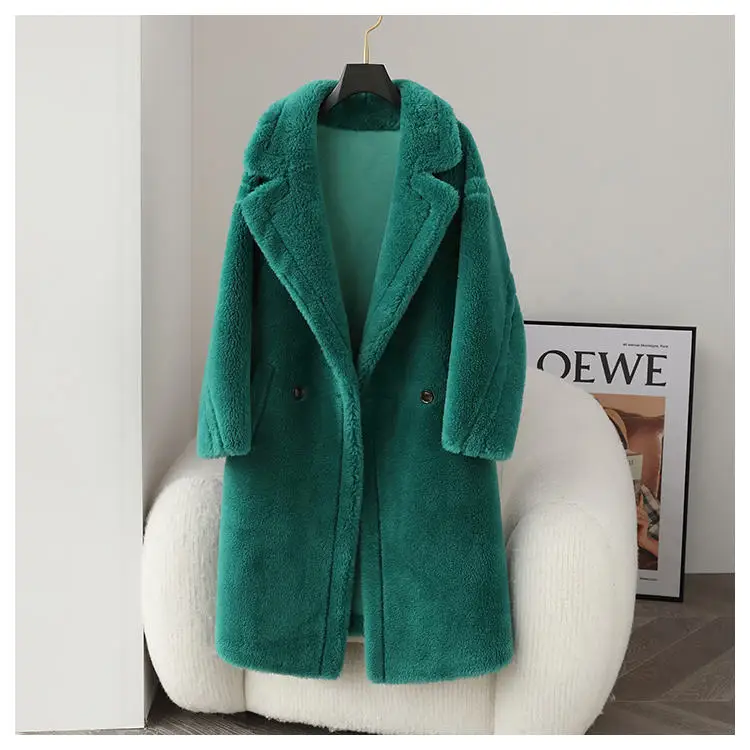 Custom OEM Pelzmantel Fleecejacke Casual Winter abrigo de peluche WOOL TEDDY COAT teddy long coat fleece jacket coat women