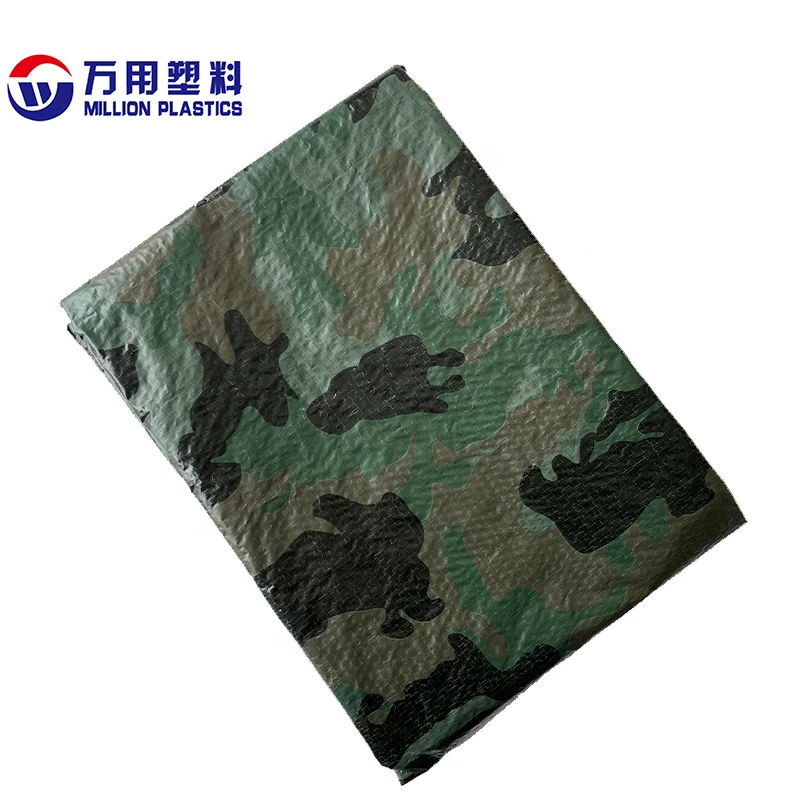 china 4x5 5x8 ready made sheet supplier printing heavy duty water resistant camouflage tarp pe tarpaulin