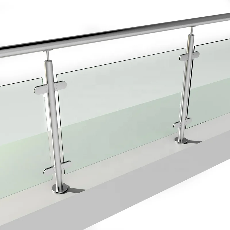 Quality assurance glass balustrade simple structure high safety anti-rusting stainless steel