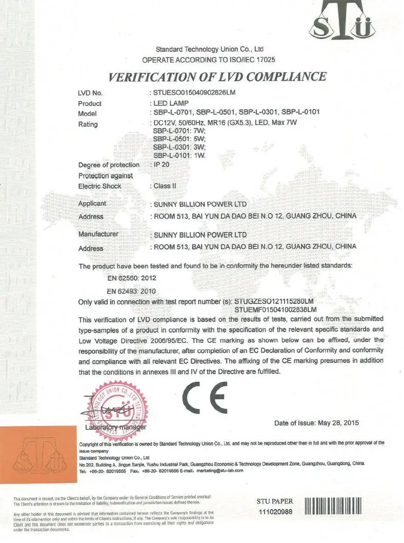 LED Lamp CE(12v)