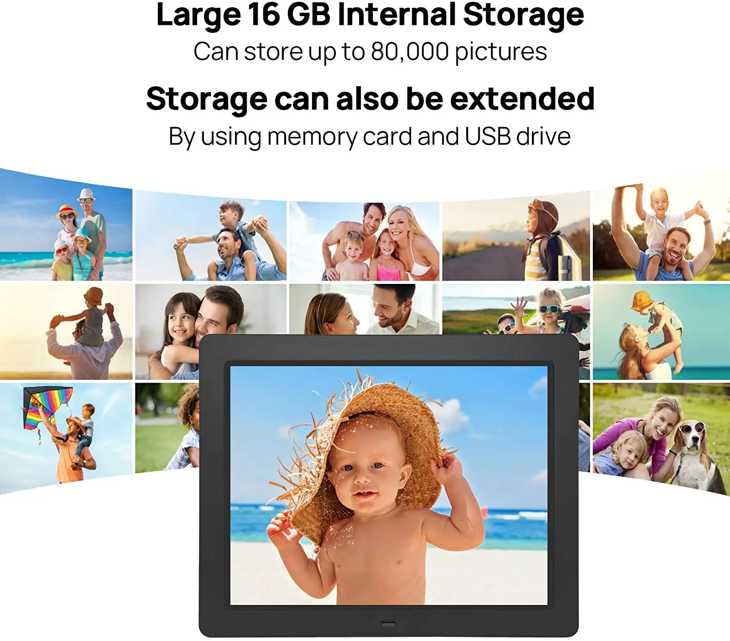 IPS Touch Screen 1400x1050 Smart Cloud 16GB ROM 15 inch WiFi Digital Photo Frame with Motion Sensor