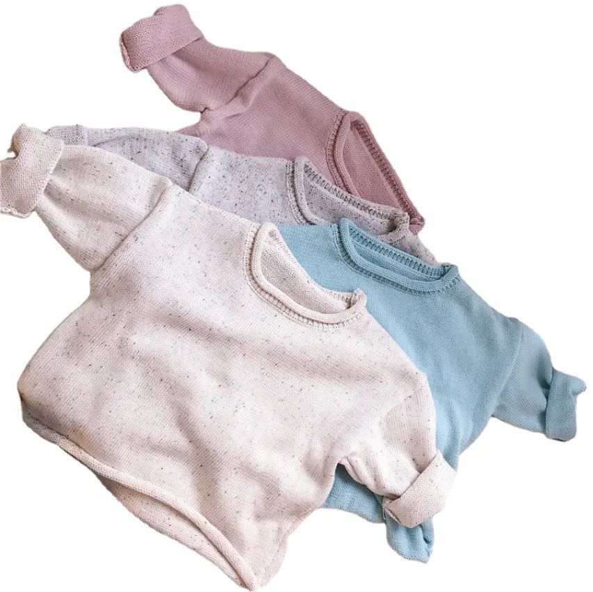 2022  autumn and winter new baby knitted sweater curled Pullover Sweater