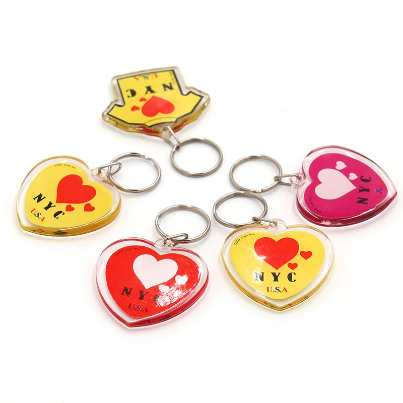 Beautiful Design Wholesale Keychains / Heart Shape Cheap Custom Acrylic Keychains
