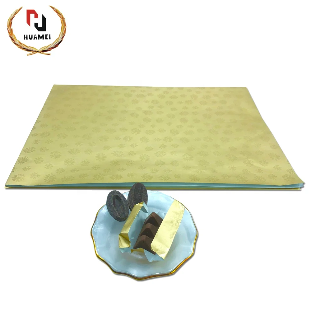
Golden Flower embossed aluminum foil composite paper chocolate candy aluminum foil 65g manual / automatic wrapping paper 